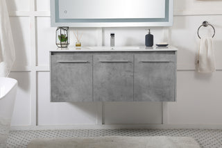 Rasina Single Bathroom Floating Vanity in Concrete Grey