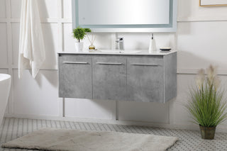 Rasina Single Bathroom Floating Vanity in Concrete Grey