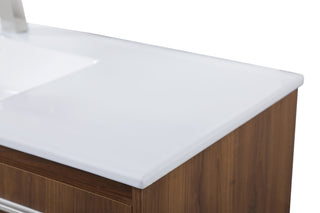 Rasina Single Bathroom Floating Vanity in Walnut Brown