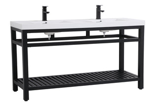 Raya Double Bathroom Vanity in black