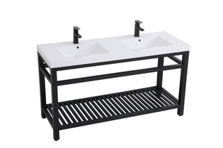 Raya Double Bathroom Vanity in black