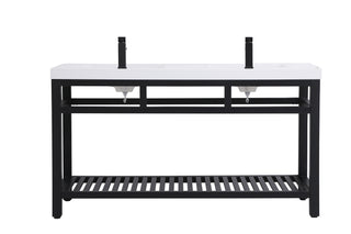 Raya Double Bathroom Vanity in black
