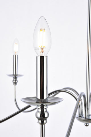 Rohan Six Lights Chandelier in Polished Nickel