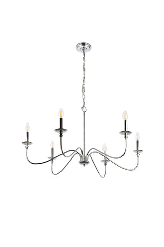 Rohan Six Lights Chandelier in Polished Nickel