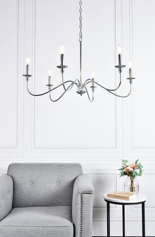 Rohan Six Lights Chandelier in Polished Nickel
