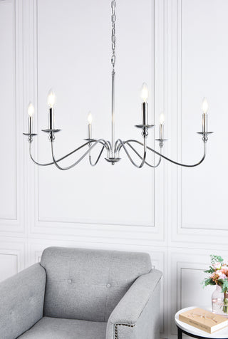 Rohan Six Lights Chandelier in Polished Nickel