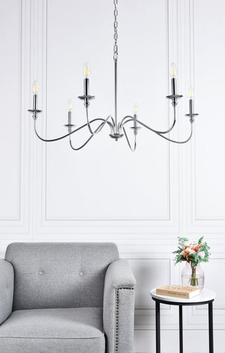 Rohan Six Lights Chandelier in Polished Nickel