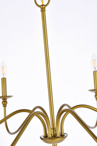 Rohan Six Lights Chandelier in Brass