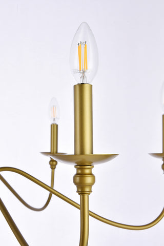 Rohan Six Lights Chandelier in Brass