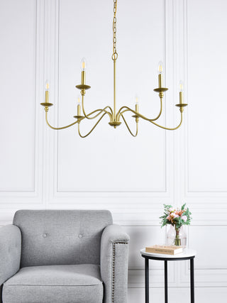 Rohan Six Lights Chandelier in Brass