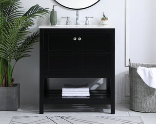 Theo Single Bathroom Vanity in Black