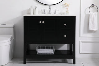 Theo Single Bathroom Vanity in Black