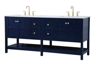 Theo Double Bathroom Vanity in Blue