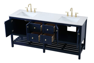 Theo Double Bathroom Vanity in Blue
