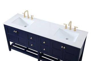 Theo Double Bathroom Vanity in Blue
