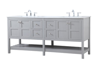 Theo Double Bathroom Vanity in Gray
