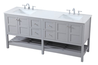 Theo Double Bathroom Vanity in Gray