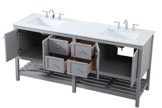 Theo Double Bathroom Vanity in Gray