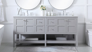 Theo Double Bathroom Vanity in Gray