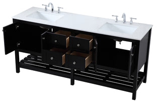 Theo Double Bathroom Vanity in Black