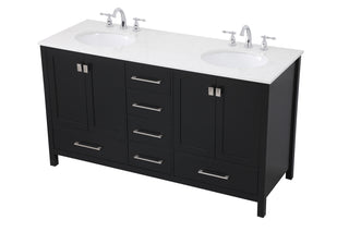 Irene Double Bathroom Vanity in Black
