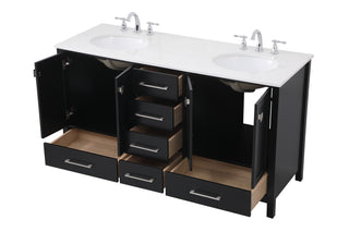 Irene Double Bathroom Vanity in Black