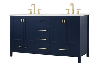 Irene Double Bathroom Vanity in Blue