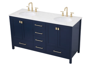 Irene Double Bathroom Vanity in Blue