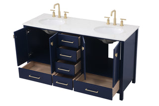 Irene Double Bathroom Vanity in Blue