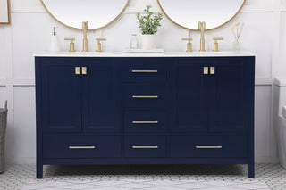 Irene Double Bathroom Vanity in Blue