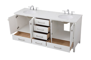 Irene Double Bathroom Vanity in White