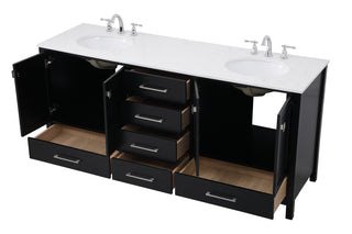 Irene Double Bathroom Vanity in Black