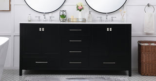 Irene Double Bathroom Vanity in Black