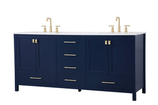 Irene Double Bathroom Vanity in Blue