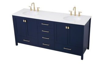 Irene Double Bathroom Vanity in Blue