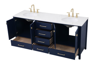 Irene Double Bathroom Vanity in Blue
