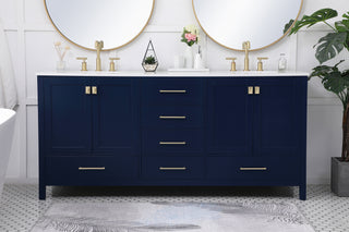 Irene Double Bathroom Vanity in Blue