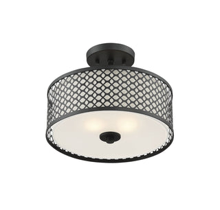 Msemi Two Light Semi-Flush Mount in Matte Black