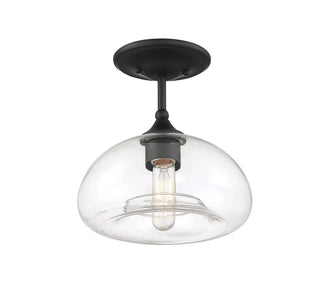Msemi One Light Semi-Flush Mount in Matte Black