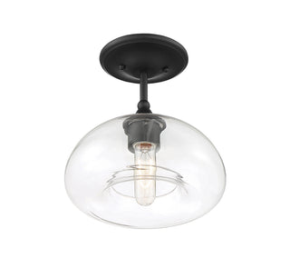 Msemi One Light Semi-Flush Mount in Matte Black