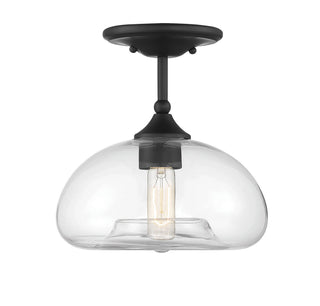 Msemi One Light Semi-Flush Mount in Matte Black