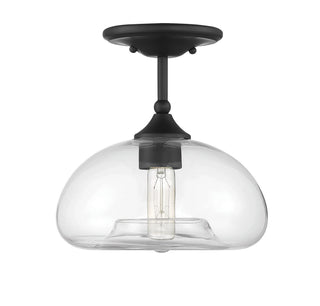 Msemi One Light Semi-Flush Mount in Matte Black