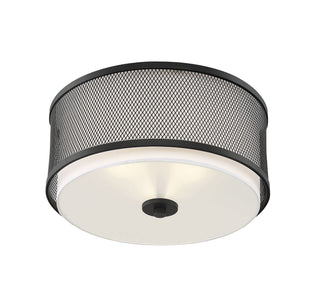 Mflus Three Light Flush Mount in Matte Black