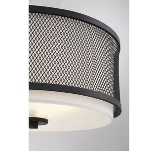 Mflus Three Light Flush Mount in Matte Black
