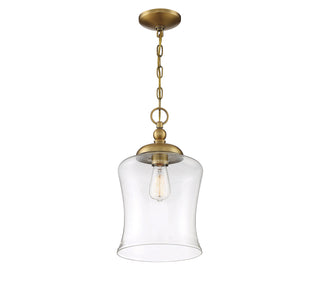 Mpend One Light Pendant in Natural Brass