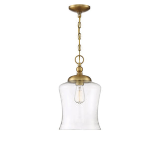 Mpend One Light Pendant in Natural Brass