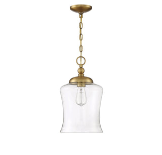 Mpend One Light Pendant in Natural Brass