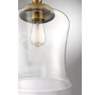 Mpend One Light Pendant in Natural Brass