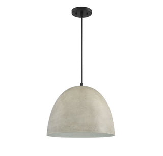 Mpend One Light Pendant in Concrete with Matte Black