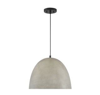 Mpend One Light Pendant in Concrete with Matte Black